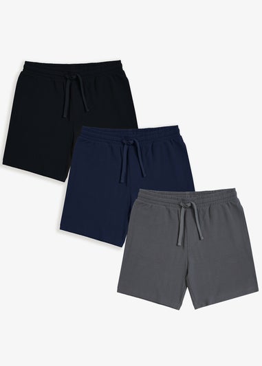 Threadbare Navy 3-Pack Waffle Texture Lounge Shorts
