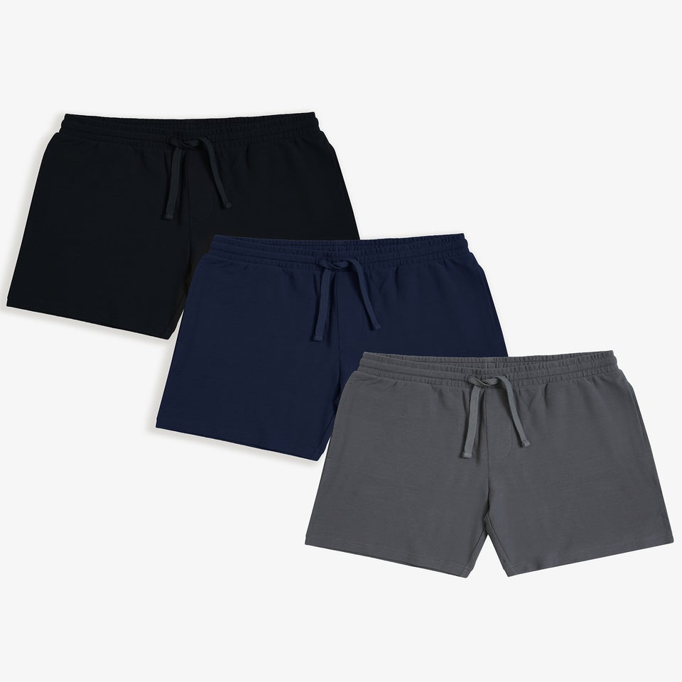 Threadbare Navy 3-Pack Waffle Texture Lounge Shorts