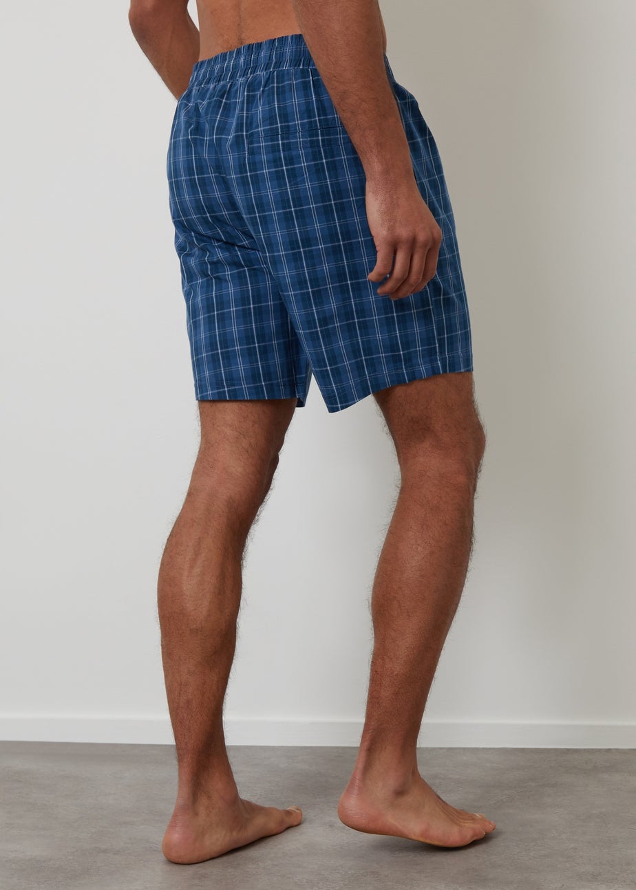 Threadbare Blue 3-Pack Check Cotton Lounge Shorts