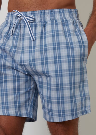 Threadbare Blue 3-Pack Check Cotton Lounge Shorts