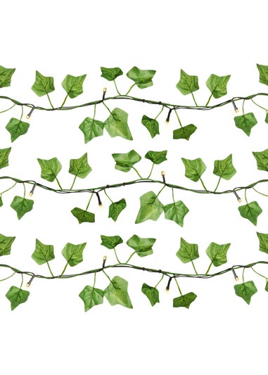 Premier Decorations 209 Warm White Battery Operated LED Ivy Curtain