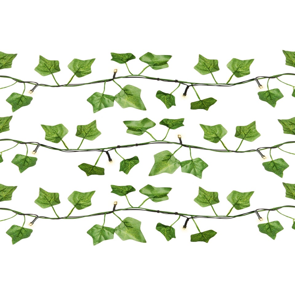 Premier Decorations 209 Warm White Battery Operated LED Ivy Curtain