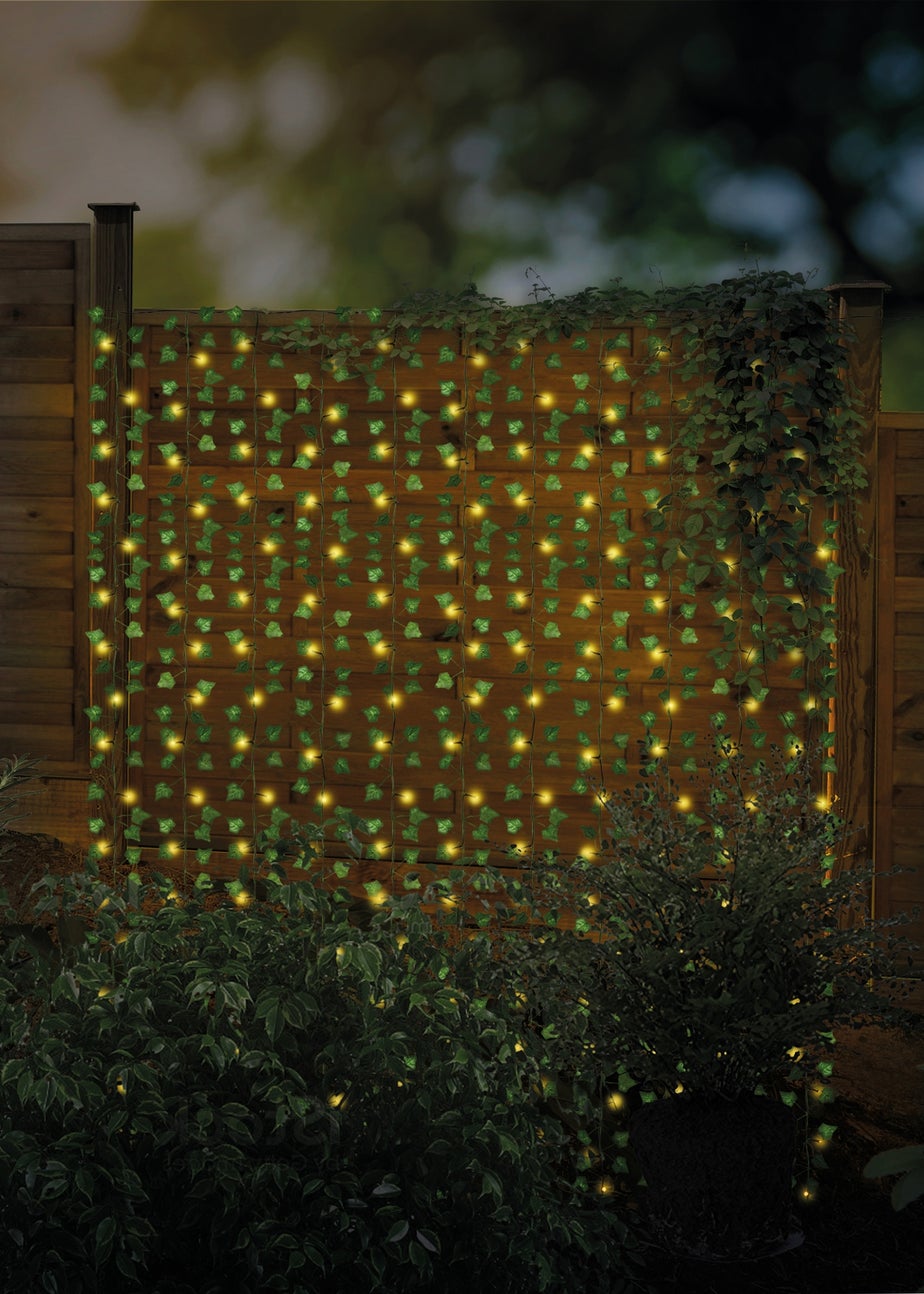 Premier Decorations 209 Warm White Battery Operated LED Ivy Curtain