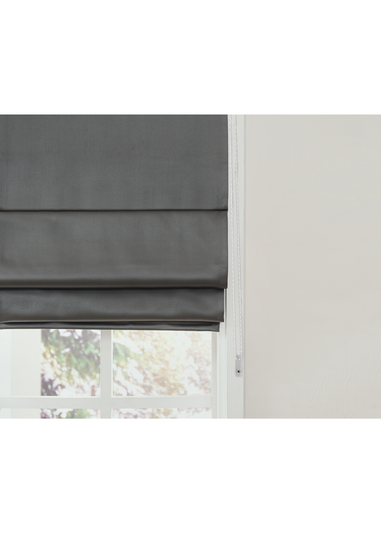 Little Black Book Charcoal Blackout Roman Blind