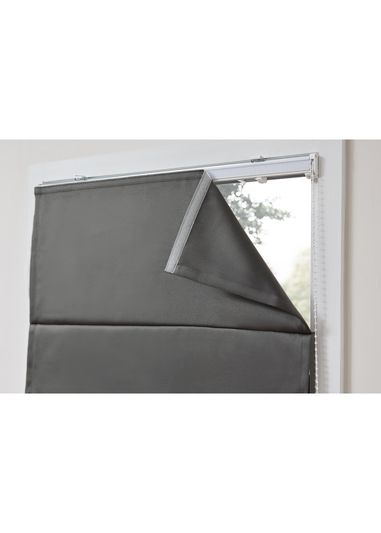 Little Black Book Charcoal Blackout Roman Blind