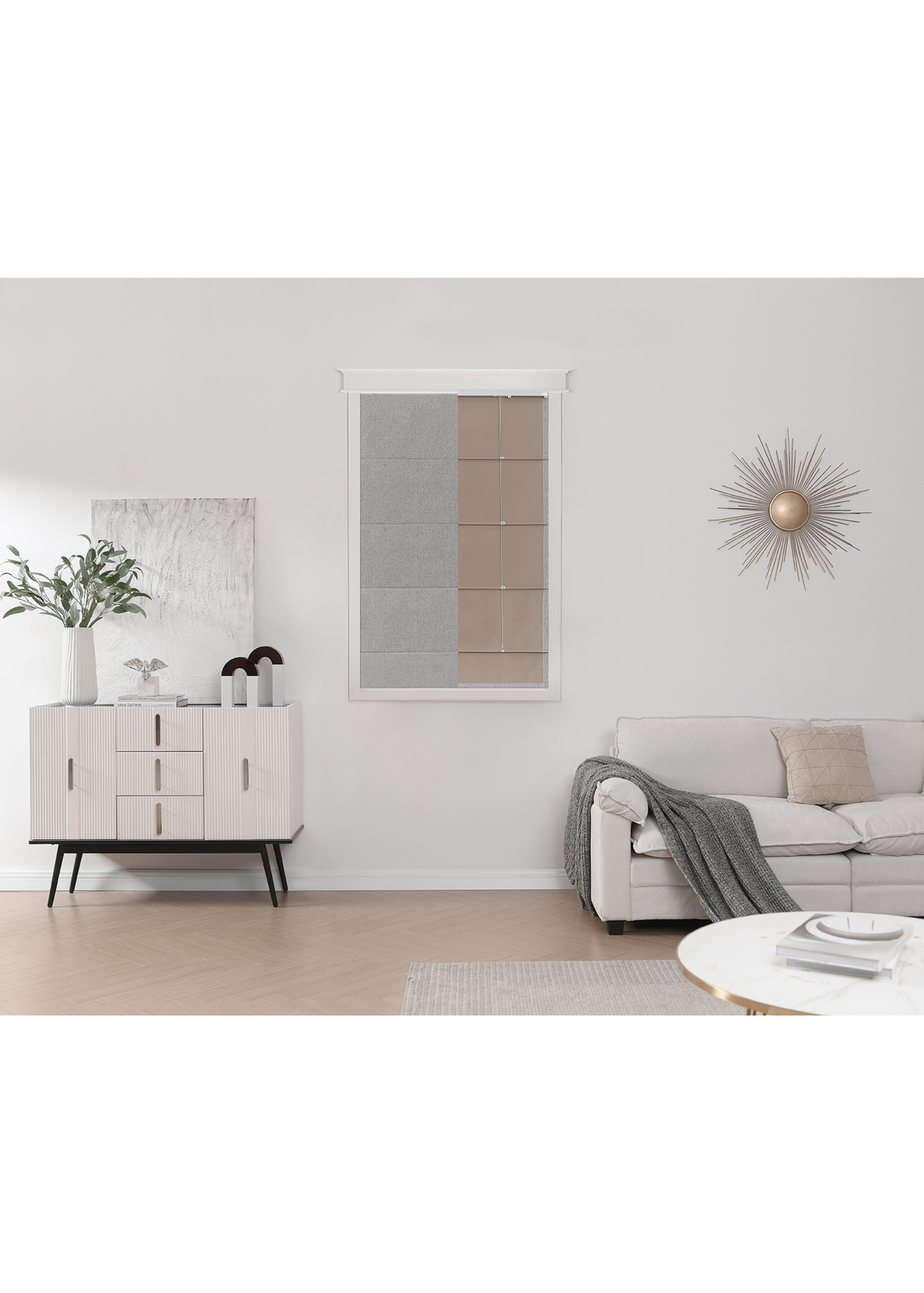 Little Black Book Linen Look Grey Blackout Roman Blind