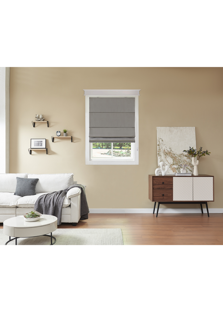 Little Black Book Dove Grey Blackout Roman Blind