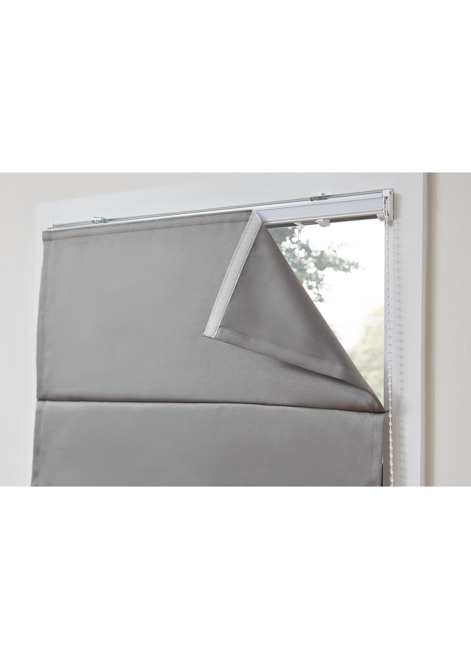 Little Black Book Dove Grey Blackout Roman Blind