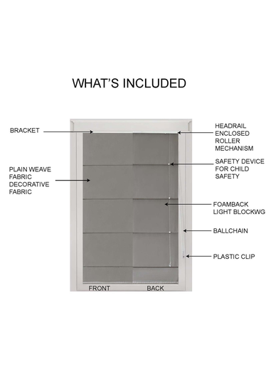 Little Black Book Dove Grey Blackout Roman Blind