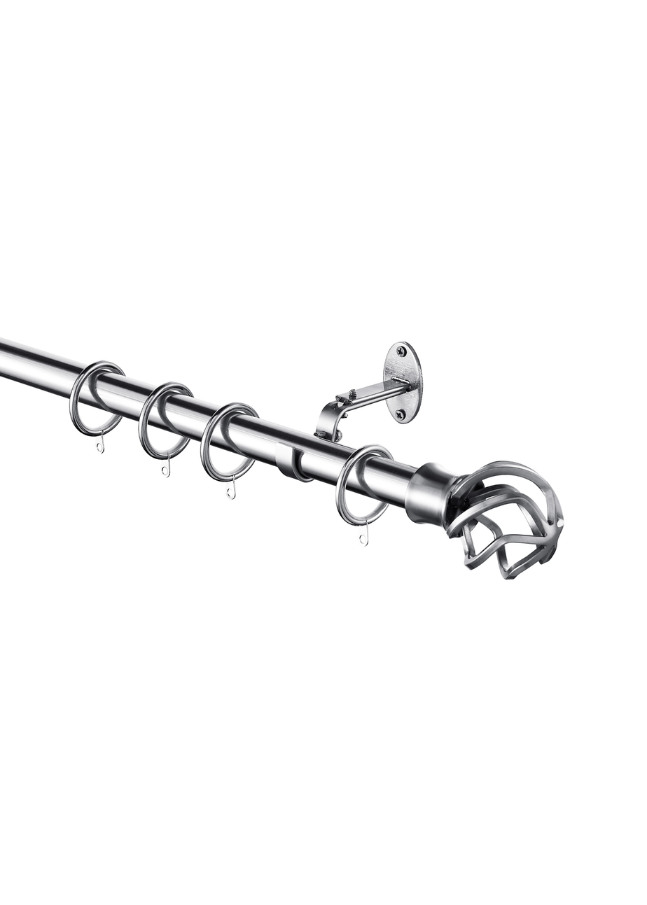 Little Black Book Stainless Steel Extendable Caged Ball Curtain Pole