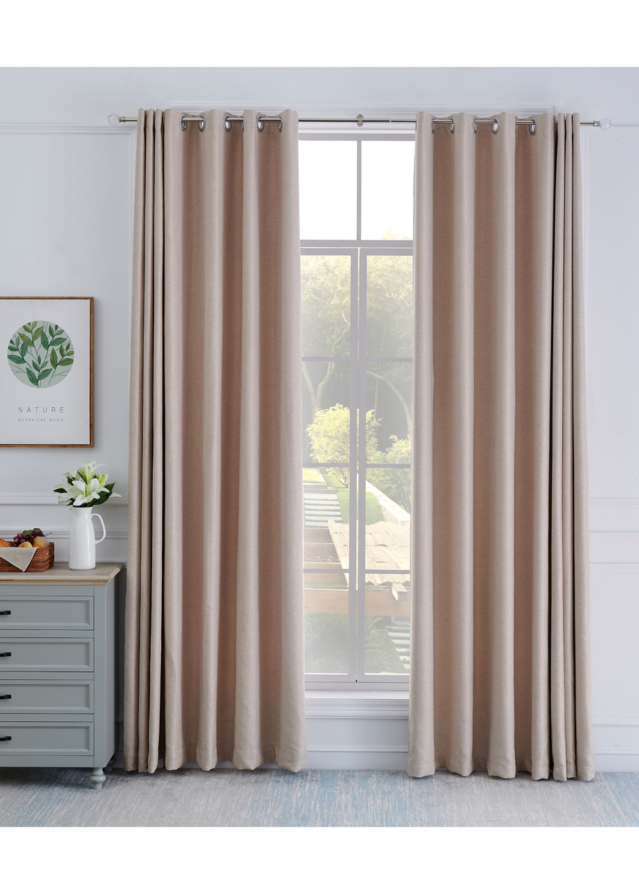 Little Black Book Stainless Steel Extendable PS Faceted Ball Curtain Pole