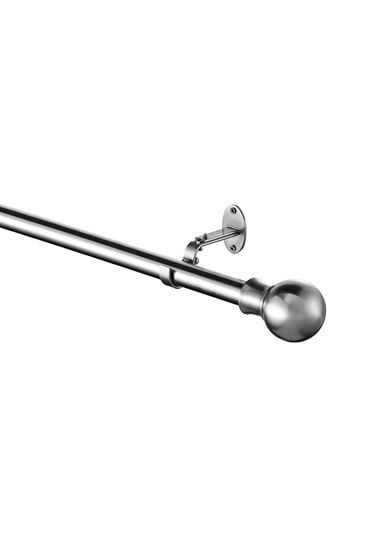 Little Black Book Stainless Steel Extendable Ball Eyelet Curtain Pole