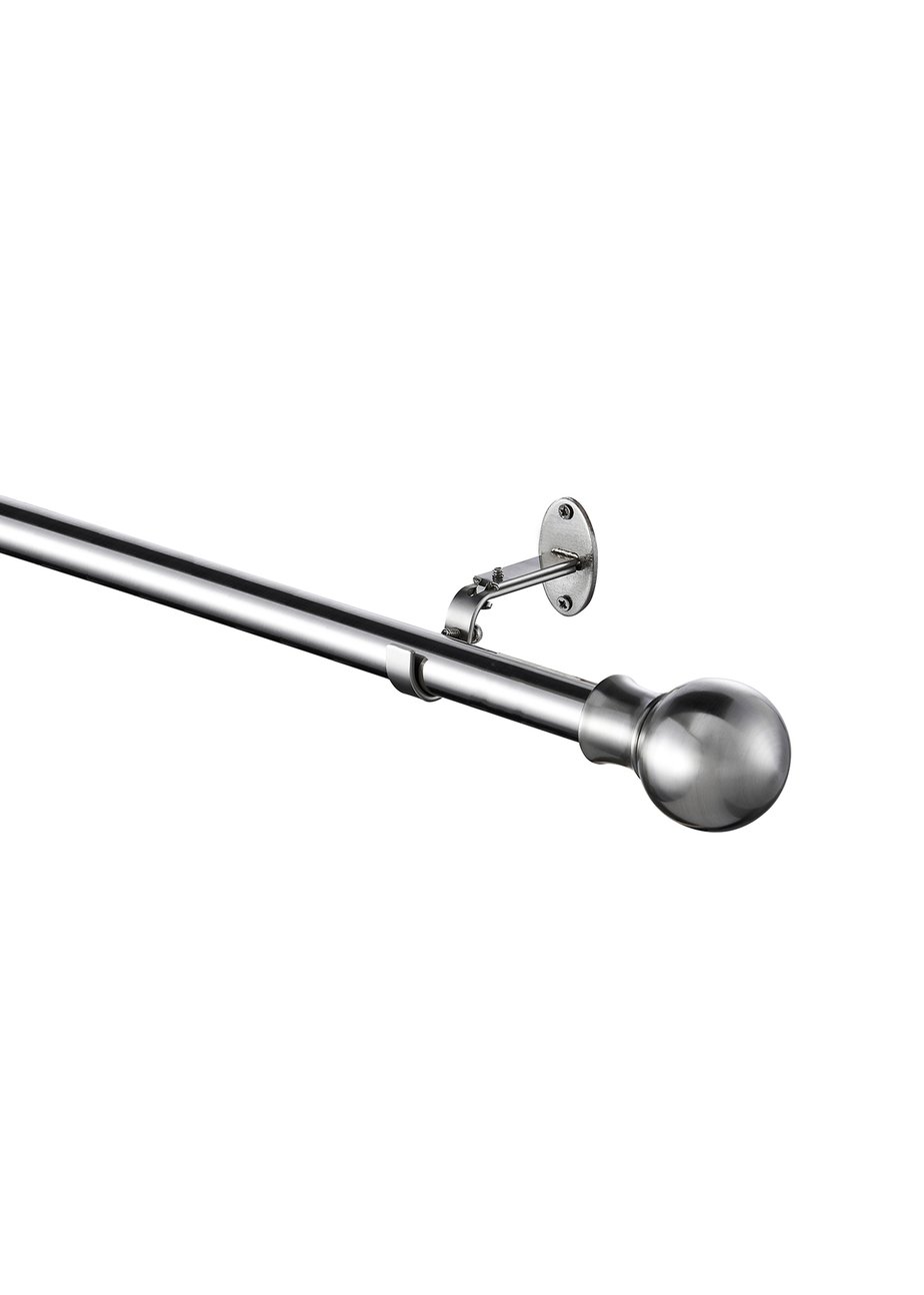 Little Black Book Stainless Steel Extendable Ball Eyelet Curtain Pole