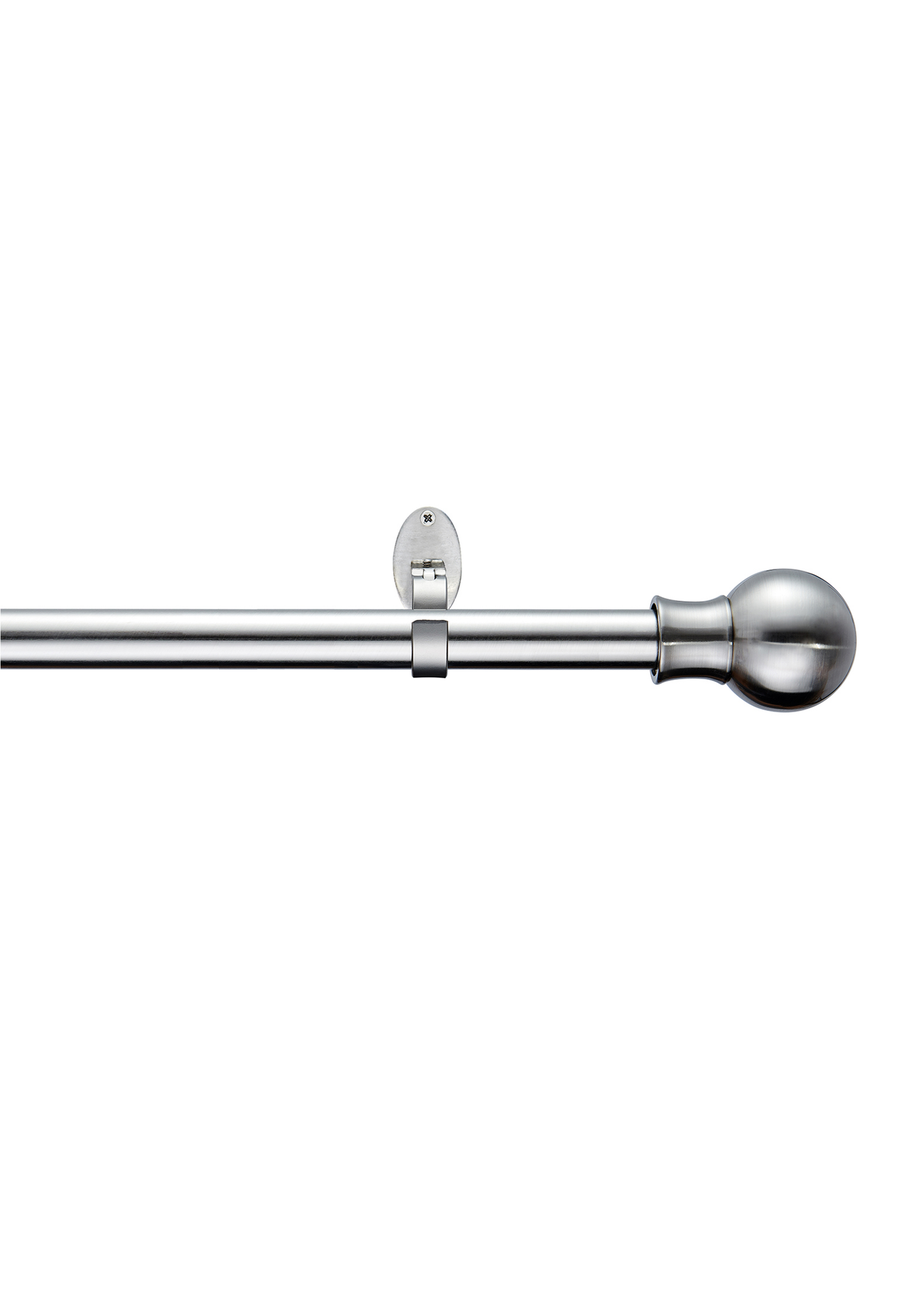 Little Black Book Stainless Steel Extendable Ball Eyelet Curtain Pole