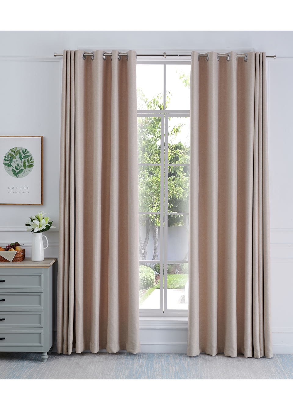 Little Black Book Stainless Steel Extendable Stopped Curtain Pole