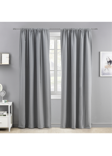 Little Black Book Silver Steel Extendable Diamante Cylinder Curtain Pole(110cm-300cm)