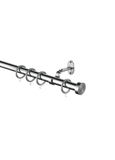 Little Black Book Stainless Steel Extendable Stopped Curtain Pole