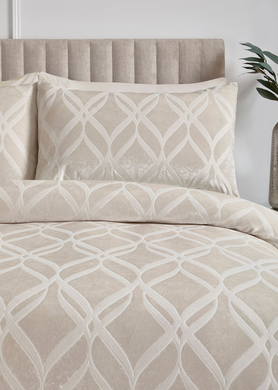 Soiree Belfort Velvet Champagne Duvet Cover Set