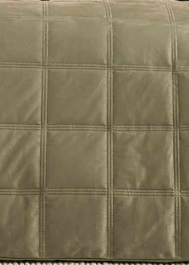 Soiree Brighton Square Velvet Quilted Green Duvet Cover Set