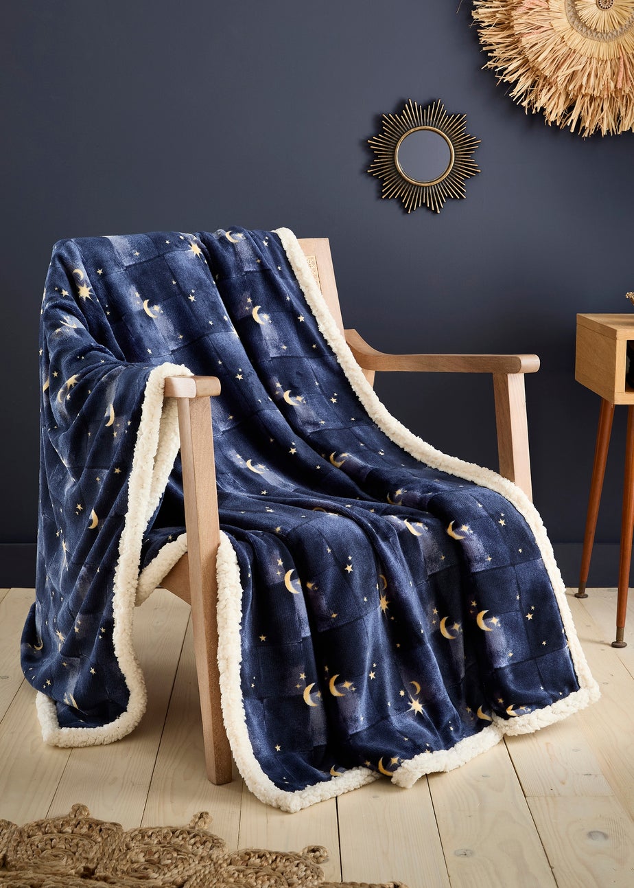 Fusion Cosmic Star Soft Fleece Navy Throw