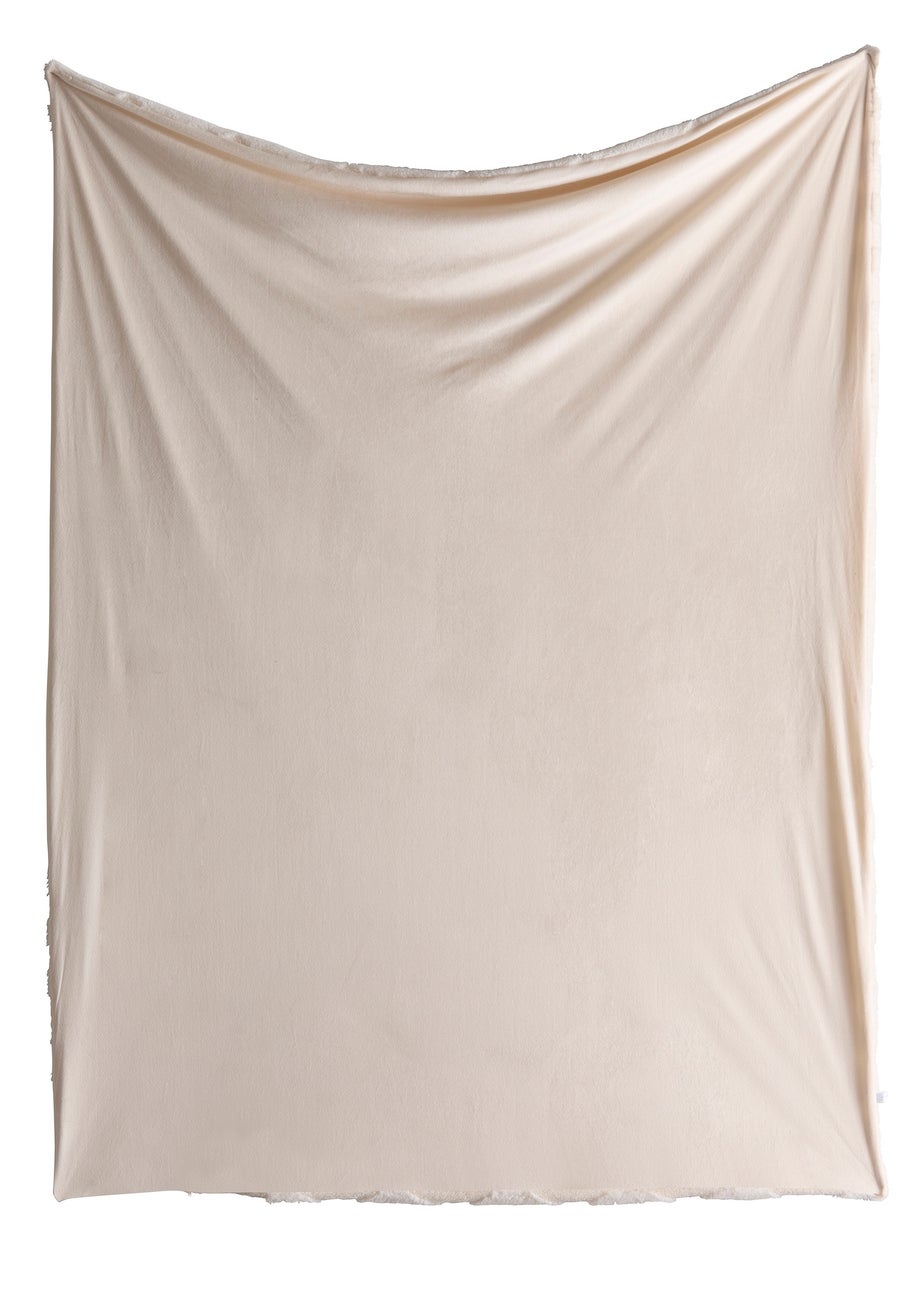 Appletree Cosy Diamond Brushed Natural Throw