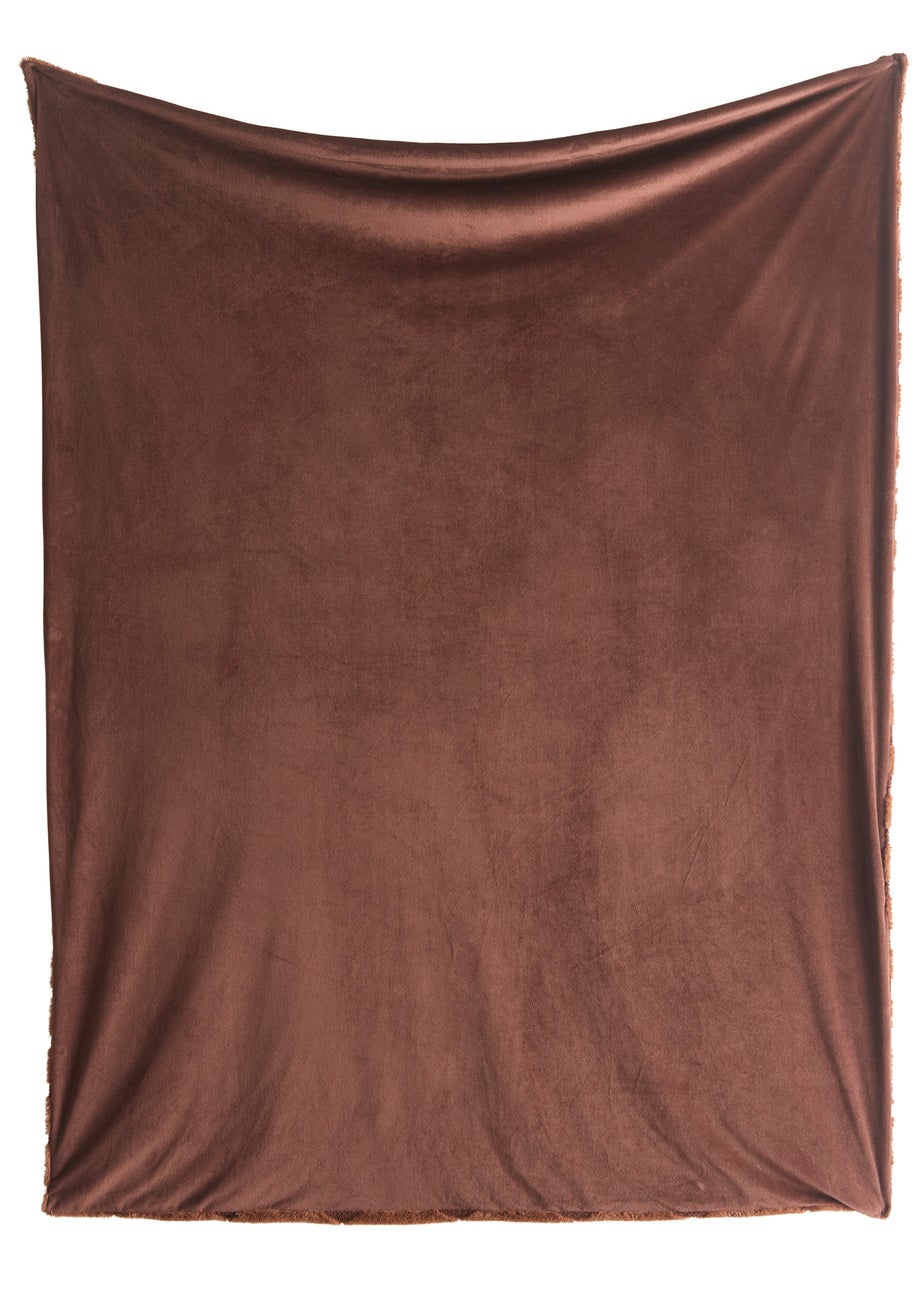 Appletree Cosy Diamond Brushed Chocolate Throw