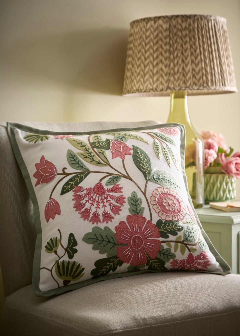 Appletree Aurelia Tufted Green Filled Cushion