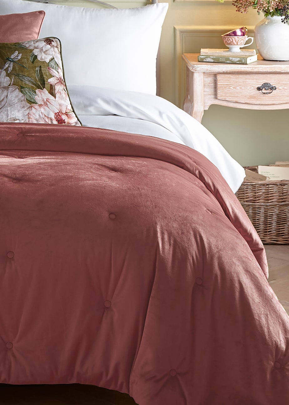Appletree Austell Velvet Quilted Pink Bedspread