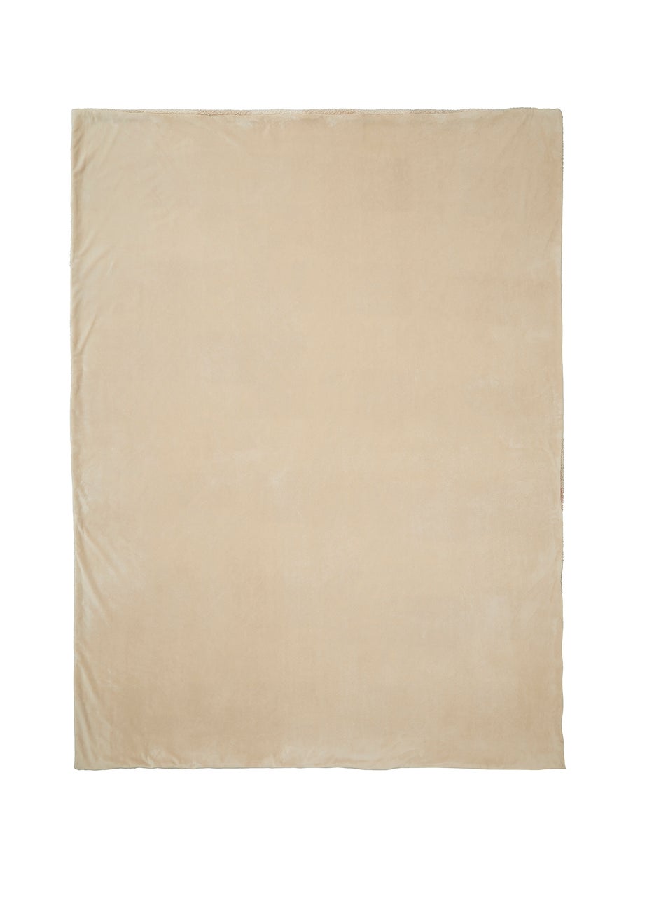 Appletree Ashford Check  Reversible Natural Throw