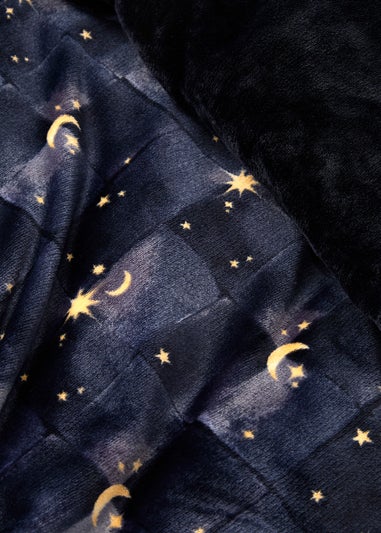 Fusion Cosmic Star Reversible Fleece Navy Duvet Cover Set