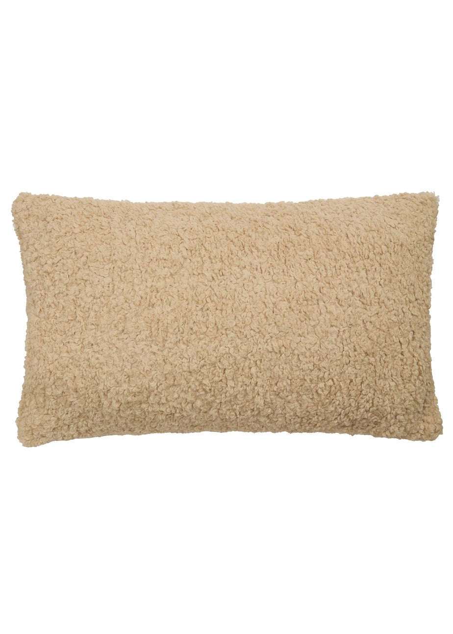 Fusion Cuddle up Cushion Fleece Natural Rectangular Filled Cushion