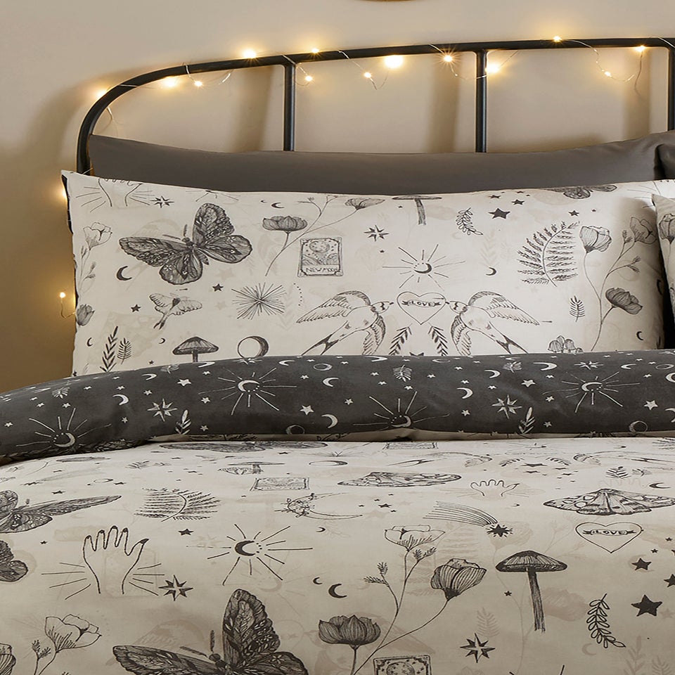 Fusion Celeste Reversible Grey Duvet Cover Set