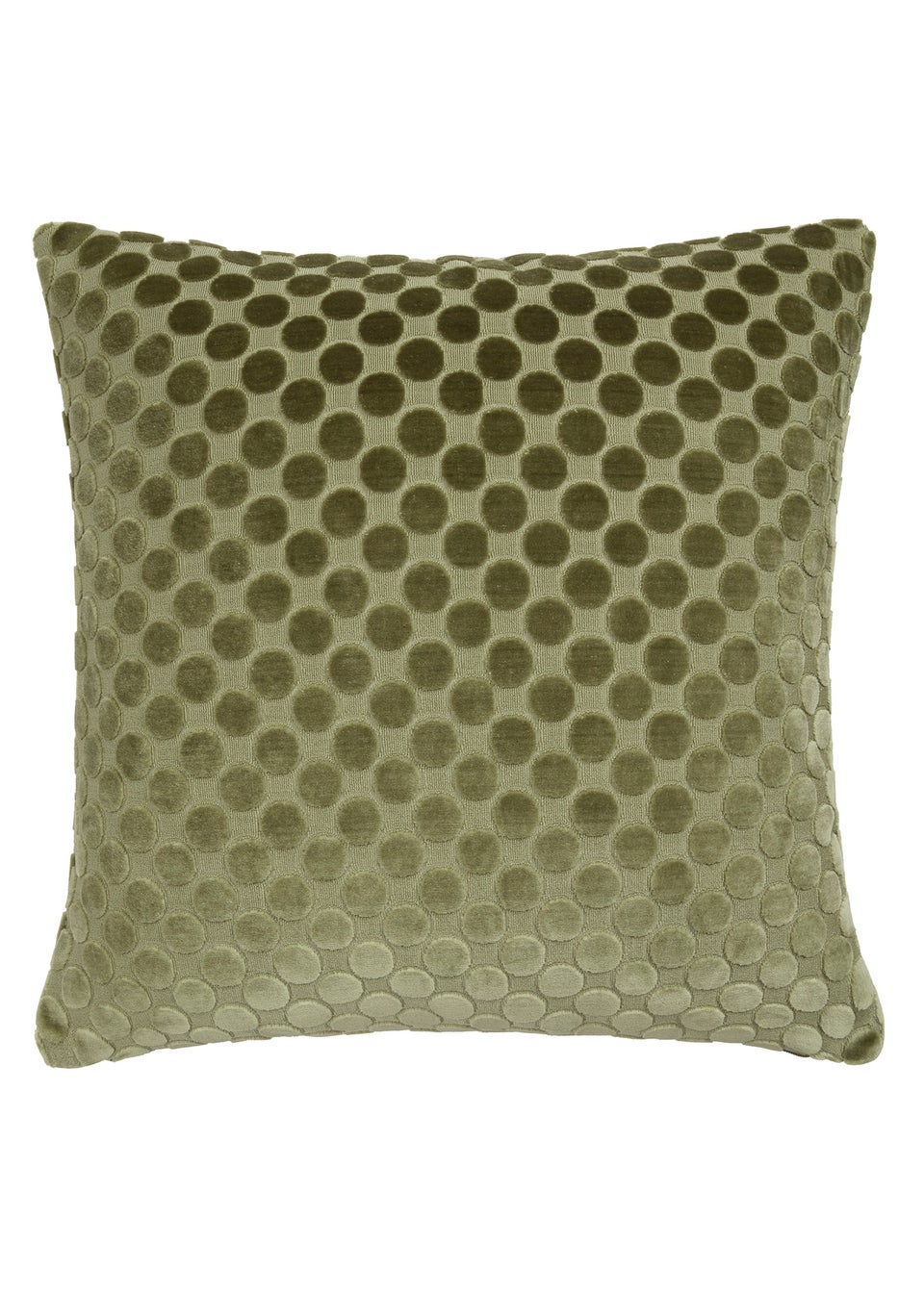 Soiree Velvet Spot Velvet Green Filled Cushion