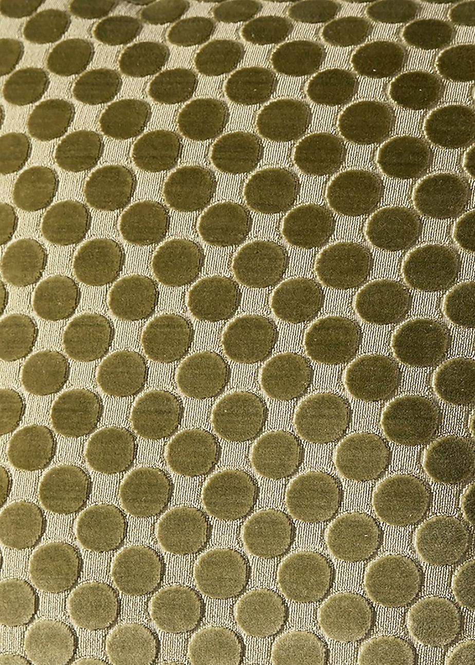 Soiree Velvet Spot Velvet Green Filled Cushion