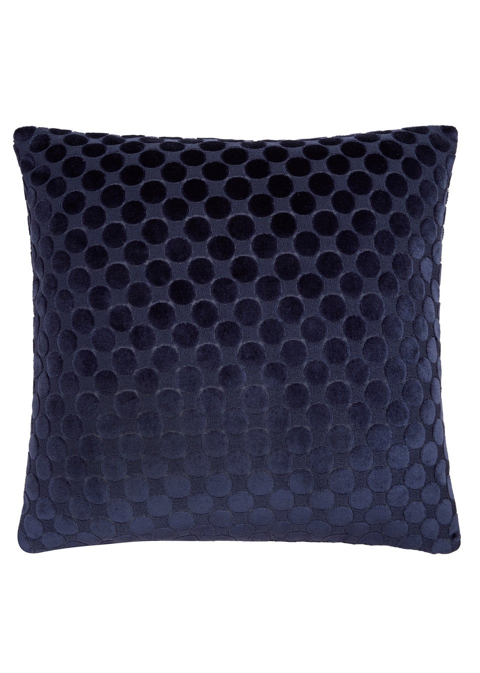 Soiree Velvet Spot Velvet Navy Filled Cushion