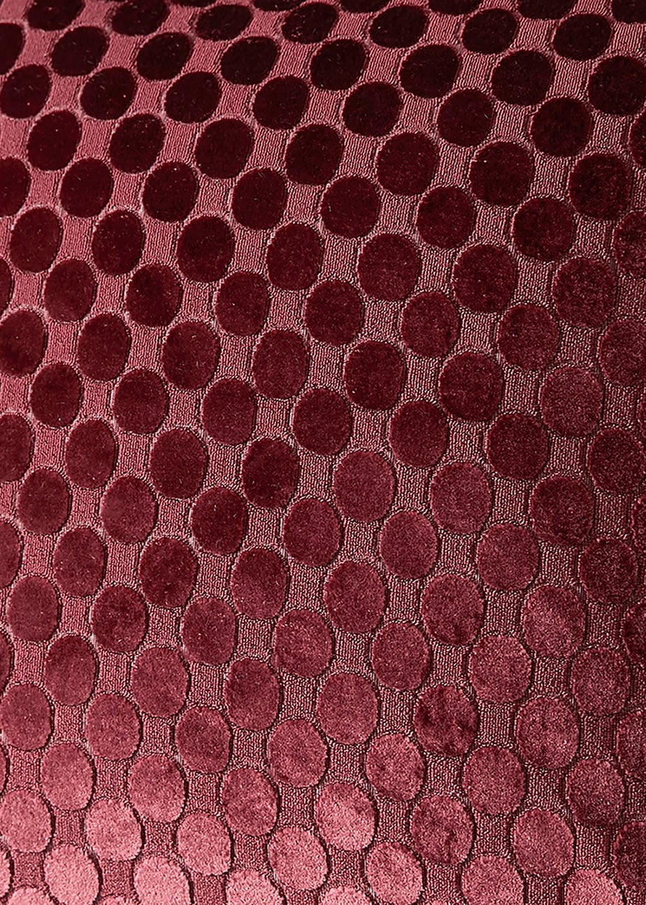 Soiree Velvet Spot Velvet Burgundy Filled Cushion