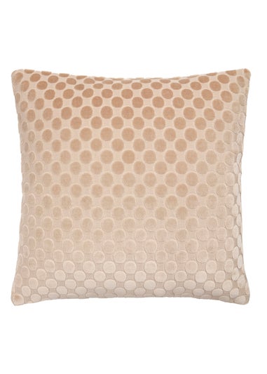 Soiree Velvet Spot Velvet Natural Filled Cushion
