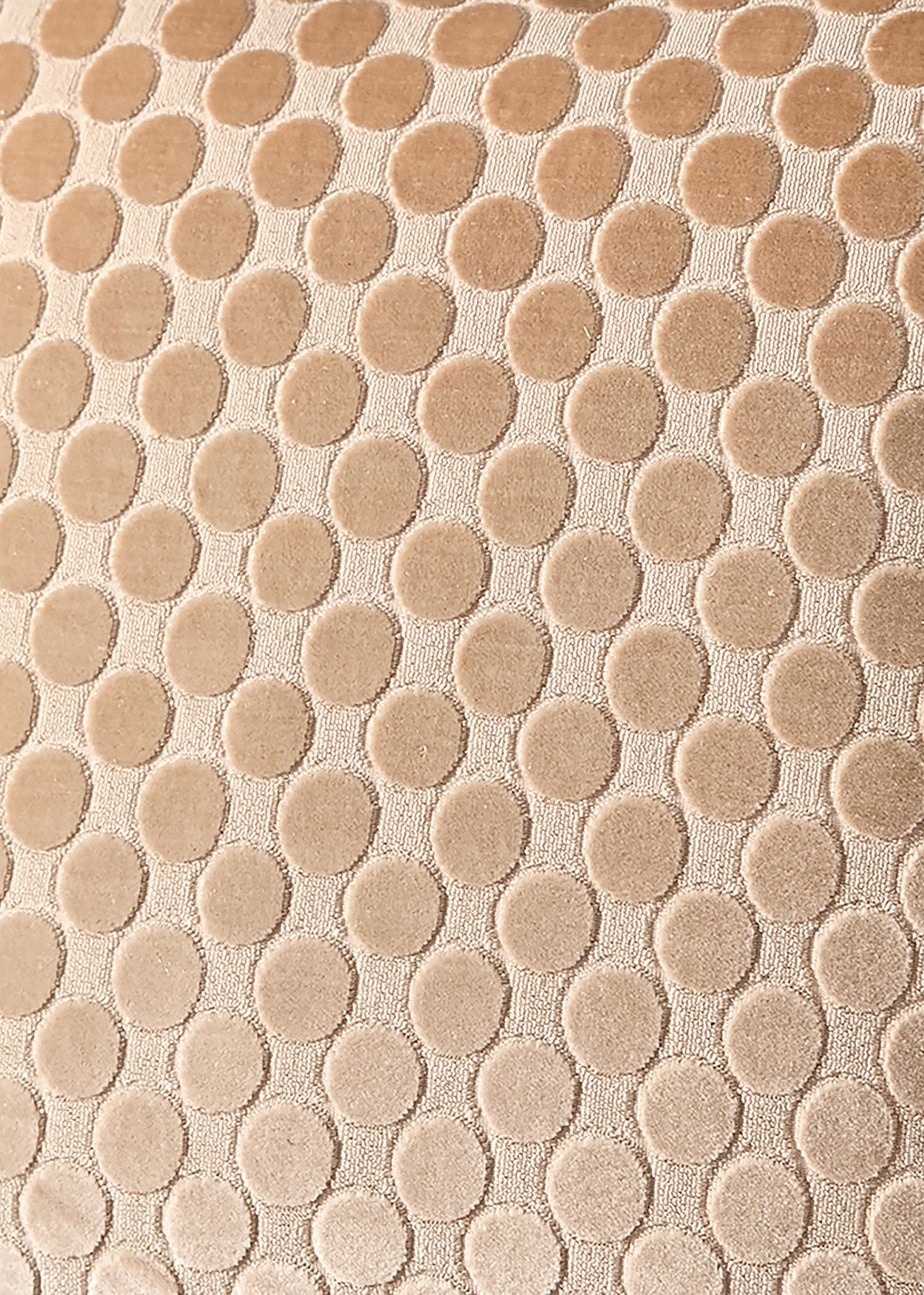 Soiree Velvet Spot Velvet Natural Filled Cushion