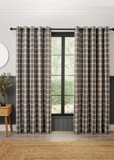 Curtina Everett Jacquard Heavyweight Grey Eyelet Curtains
