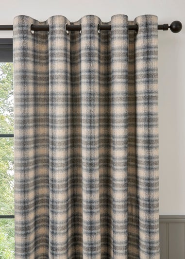 Curtina Everett Jacquard Heavyweight Grey Eyelet Curtains