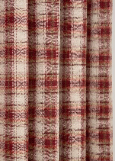 Curtina Everett Jacquard Heavyweight Red Eyelet Curtains