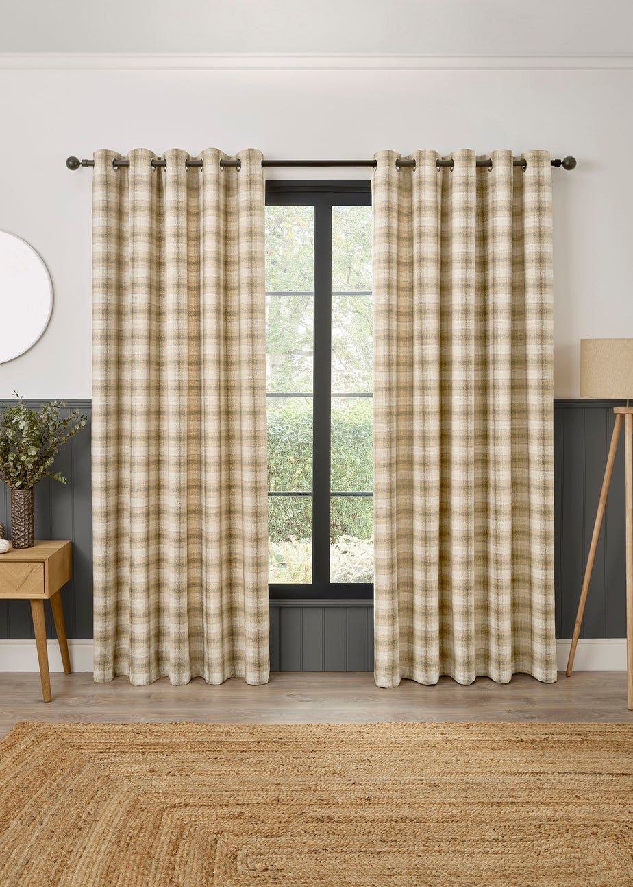 Curtina Everett Jacquard Heavyweight Natural Eyelet Curtains
