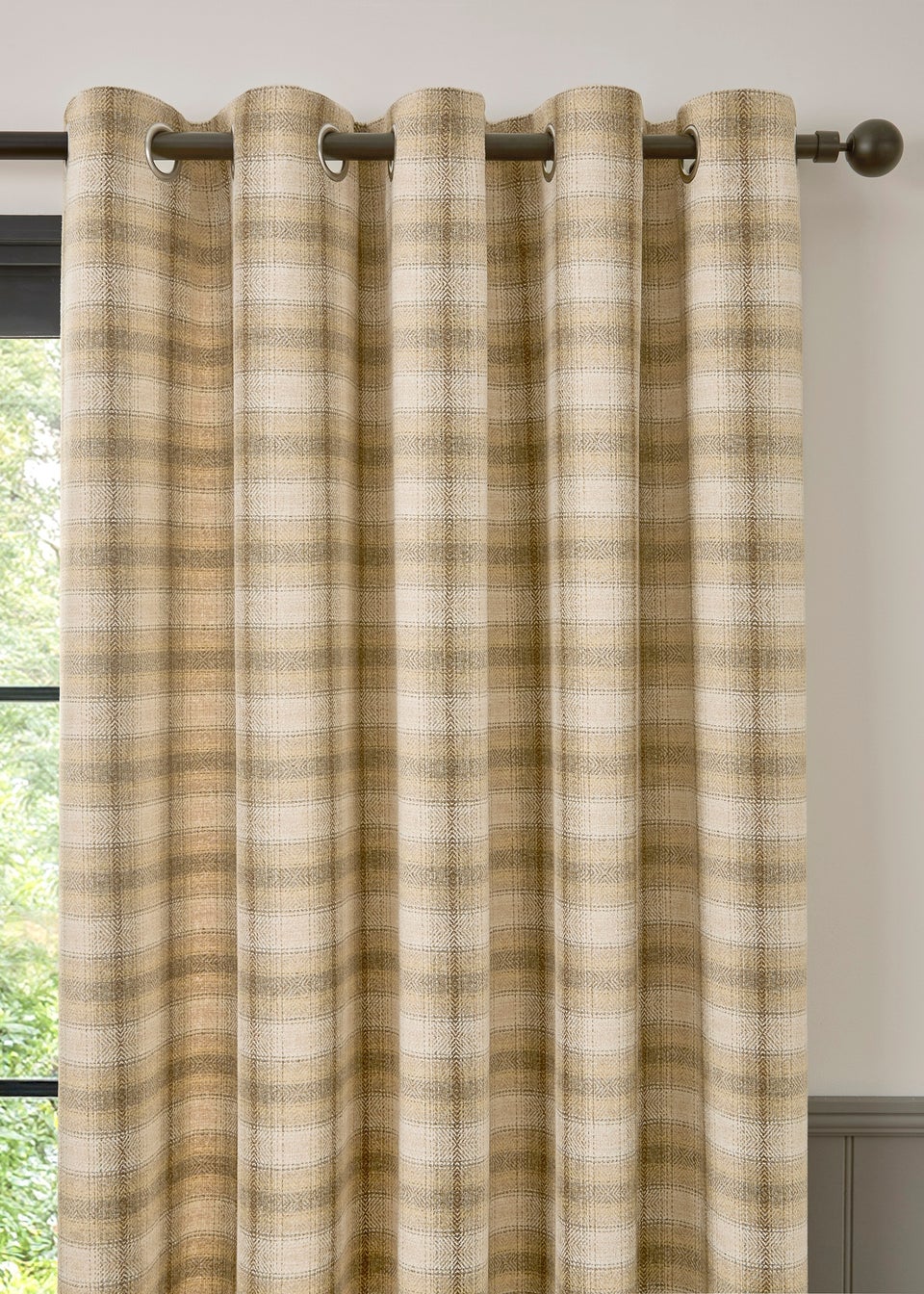 Curtina Everett Jacquard Heavyweight Natural Eyelet Curtains