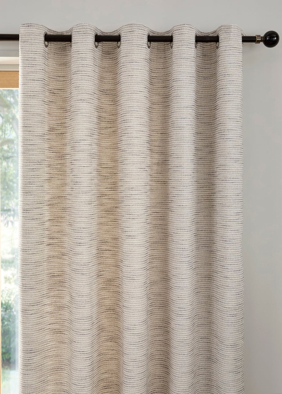 Curtina Talon Jacquard Heavyweight Grey Eyelet Curtains