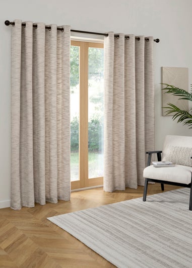 Curtina Talon Jacquard Heavyweight Grey Eyelet Curtains