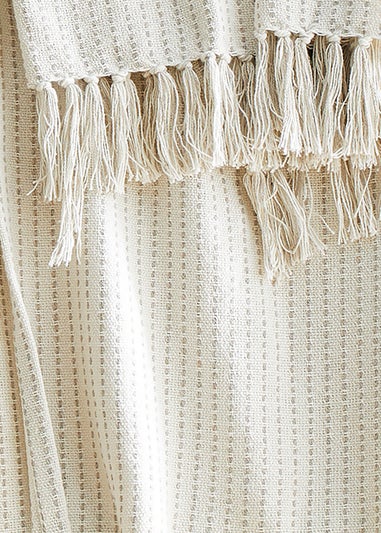 Drift Quinn Tasselled Cream Throw