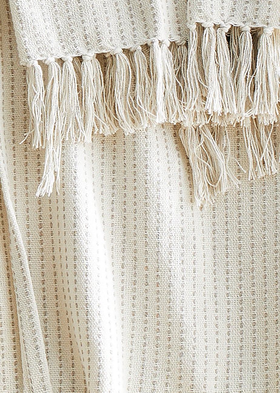 Drift Quinn Tasselled Cream Throw