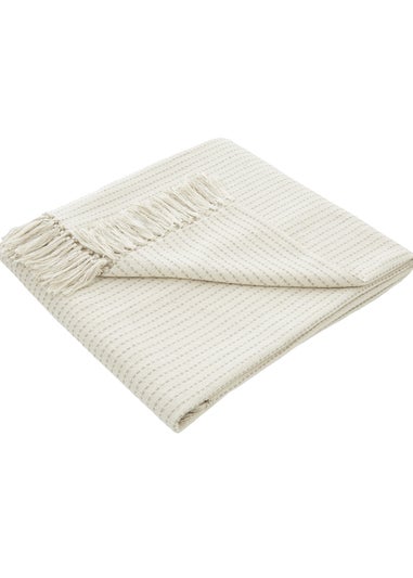 Drift Quinn Tasselled Cream Throw