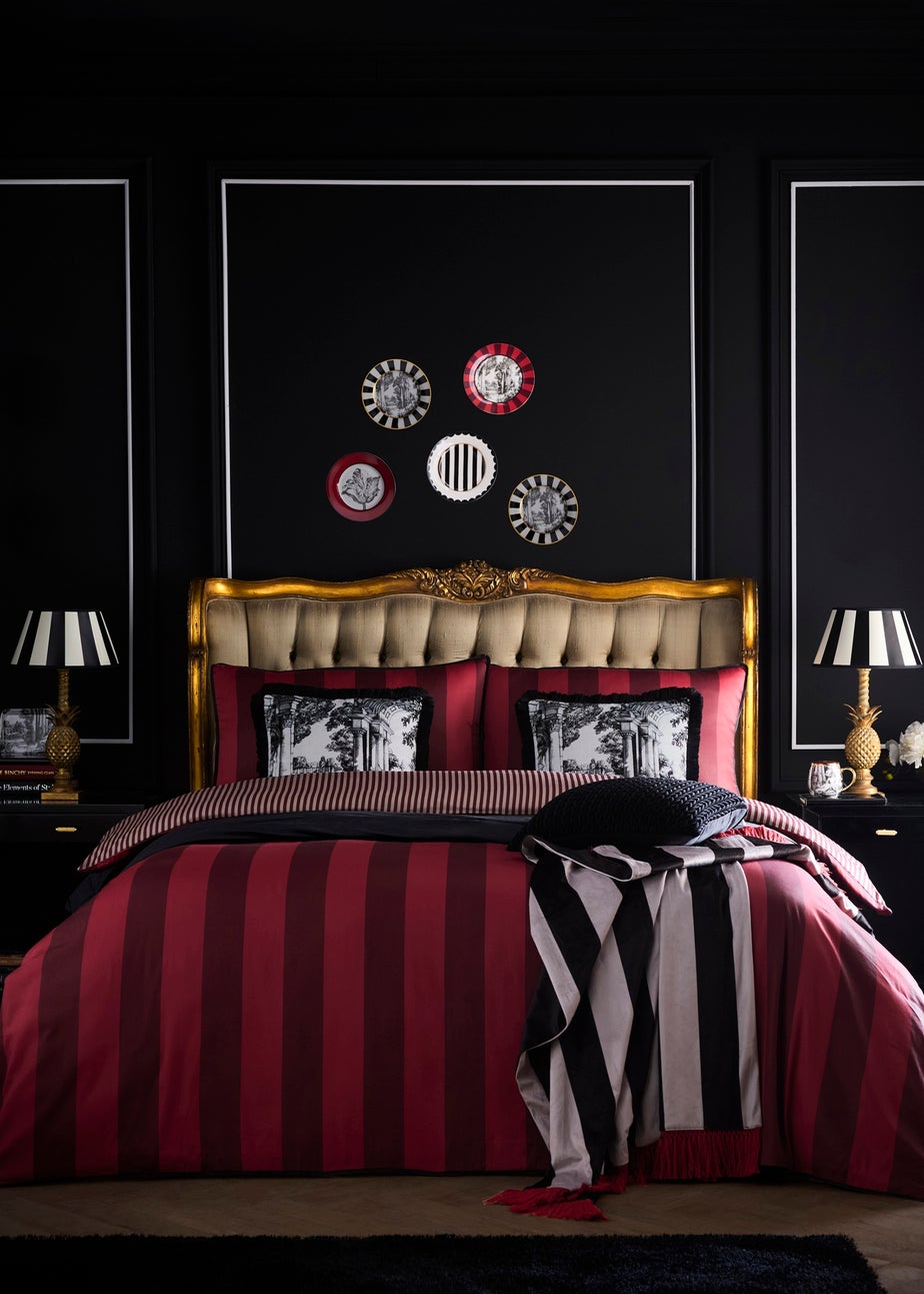 Laurence Llewelyn-Bowen Festivo Circus Stripe Red Duvet Cover Set