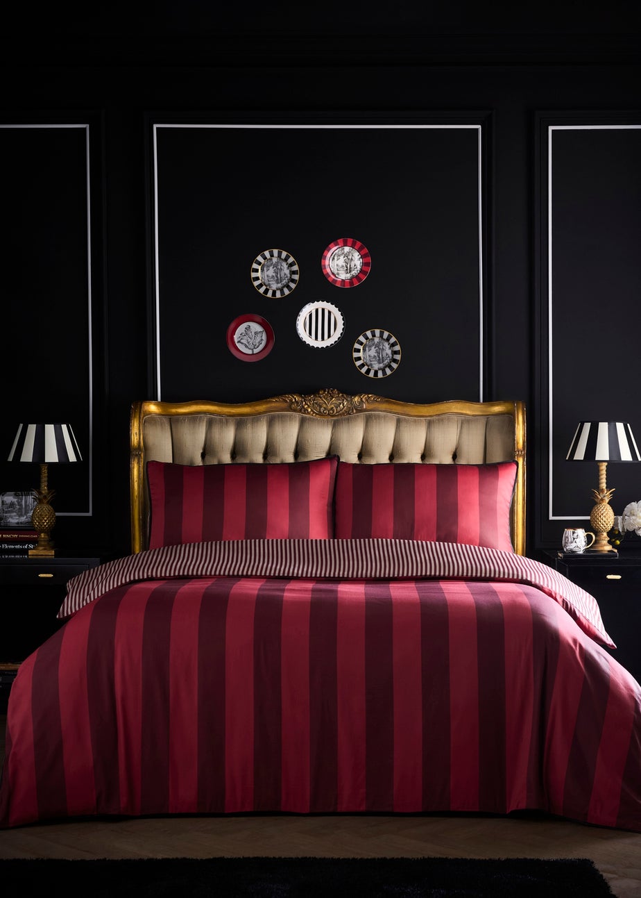Laurence Llewelyn-Bowen Festivo Circus Stripe Red Duvet Cover Set